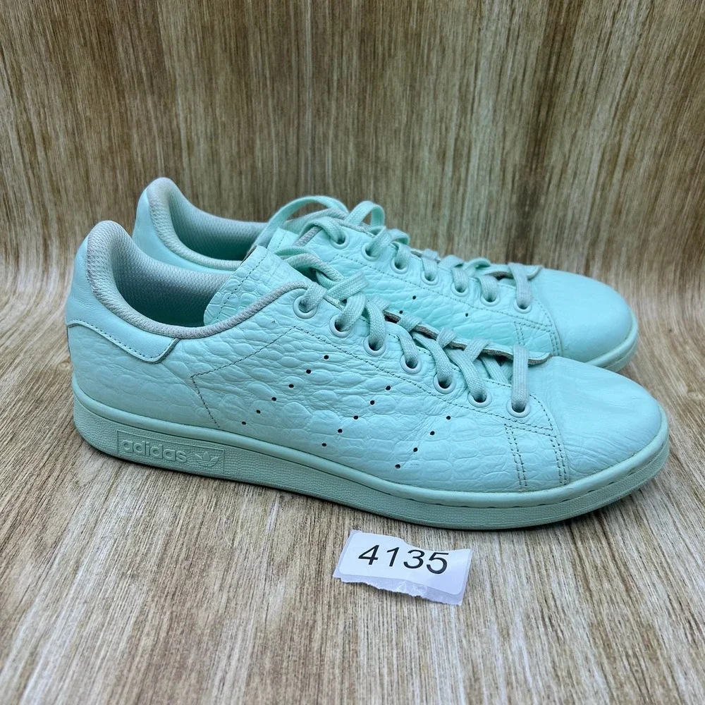 Adidas Stan Smith Women's Size‎ 10 Frozen Mint Green Croc Sneakers Shoes AQ6806